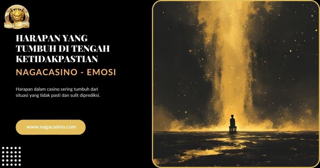 Ilustrasi abstrak siluet manusia dalam nuansa gelap dengan cahaya emas yang melambangkan harapan yang tumbuh di tengah ketidakpastian emosional.