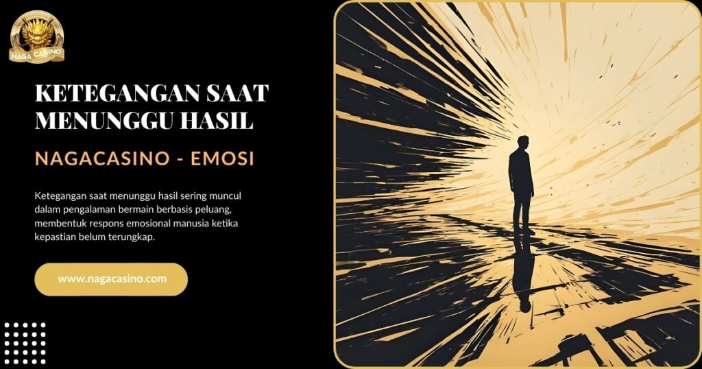 Ilustrasi 2D abstrak siluet manusia yang merepresentasikan ketegangan saat menunggu hasil